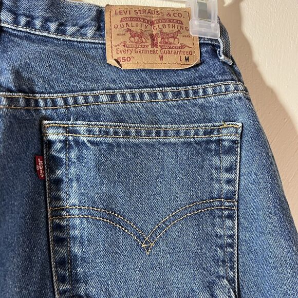 Levis 550 Womens Denim Jeans 16 Mis Blue Relaxed Fit Tapered Leg Mom Jean VTG - Picture 4 of 6